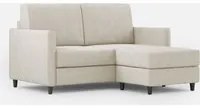 Divano 2 Posti con Pouf 138x155x85 cm Karay in Tessuto Latte