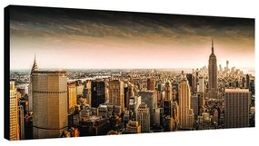 Stampa su tela Alba sullo skyline di New York, multicolore 190 x 90 cm