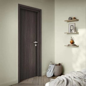 Porta interna a battente Ashy in MDF colore noce, L 60 x H 210 cm, apertura reversibile