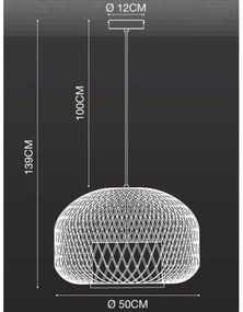 Nordlux - Lampadario a sospensione con filo HISOKA 1xE27/40W/230V nero/bambù