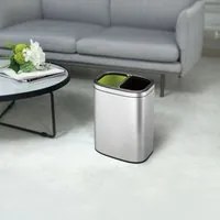 EKO Pattumiera Aperta OLI-Cube 2x10 L Argento Opaco 440066