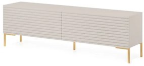 Mobile TV 140 Cm Listellato 2 Ante Tortora Piedini Oro Zenith