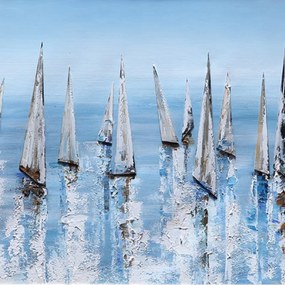 Dipinto su tela Velieri, blu 150 x 65 cm