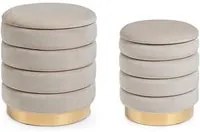 Set 2 Pouf Contenitore Darina Beige - POLINA