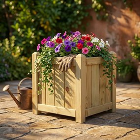 fioriera da giardino in legno di pino impregnato in autoclave 40 x 40 cm