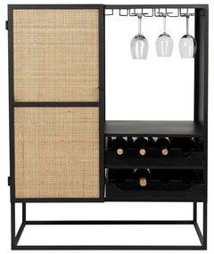 Portabottiglie in rattan nero per 8 bottiglie, 80x100 cm Guuji - White Label