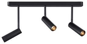 Faretto da soffitto arrotondato nero GU10 35mm 3 luci regolabile - Kate