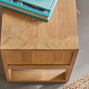 Tikamoon - Comodino per bambini in legno di teak Minimalys