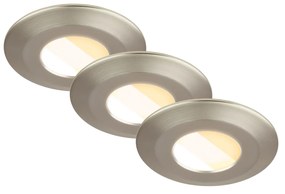 Set 3 Faretti Incasso Klira Plastica Nichel Satinato Led 4,9W Ip44