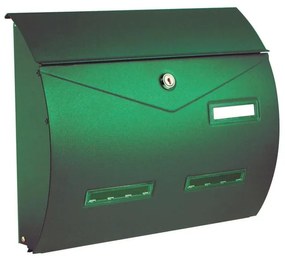 Cassetta postale ALUBOX  BUSTA formato rivista in acciaio verde opaco L 37.5 x P 10.2 x H 31.5 cm