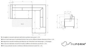 Divano letto angolare in similpelle marrone (angolo sinistro) Lofty Lilly - Miuform