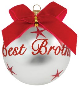 Pallina Natale con scritta Best Brother 10 cm