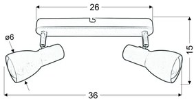 Luce Spot PICARDO 2xE14/40W/230V giallo