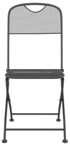 Set da pranzo da giardino 5pz antracite in rete metallica