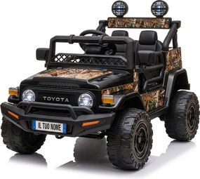 Macchina Elettrica per Bambini Fuoristrada Toyota Fj Cruiser 12V Telecomando Ruote in Gomma e Sedile in Pelle Nero e Mimetico...