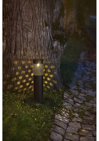 Luce solare a LED in acciaio inox nero, altezza 39 cm Blace - Star Trading