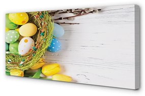 Quadro su tela Tulipani del database delle uova 100x50 cm