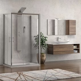 Box doccia tre lati 70x70x70 doppio scorrevole vetro trasparente anticalcare KF1000 - KAMALU