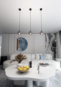 Lampada a sospensione COSMO 1 BL in acciaio e vetro E14