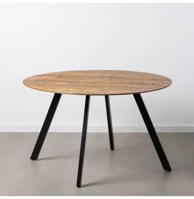 Tavolo da Pranzo 130 x 130 x 77 cm Naturale Nero Legno Ferro