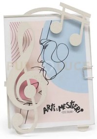 Porta foto musica avorio in ferro e polimetilmetacrilato 11x13cmh(9...