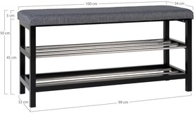 Scarpiera con seduta grigia Padova – House Nordic