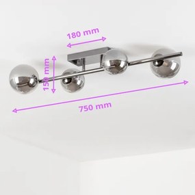 Brilagi - Lampadario a plafone LED MILLA 4xG9/3W/230V cromo lucido/fumé