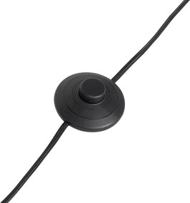 Lampada da terra treppiede in legno di noce con paralume a righe marrone e beige 50cm - Tripod Classic