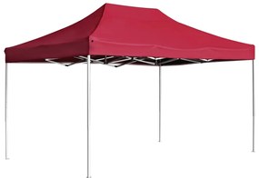 Gazebo Professionale Pieghevole Alluminio 4,5x3 M Rosso Vino /