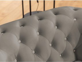 Divano angolare grigio allungabile (con penisola a sinistra/a L) con rivestimento in velluto York Blik – Ropez