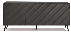 Madia 180 cm in legno Antracite 3 ante e 5 piedini - KALLA