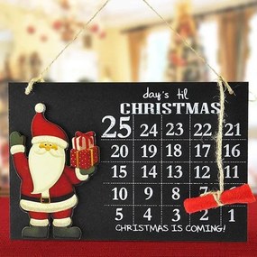 Trade Shop - Calendario Avvento Lavagna Con Gessetto In Legno 2 Modelli Decorazioni Natalizie