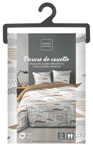 Set copripiumino e federa bianco in microfibra per letto matrimoniale ed esteso 240x220 cm Zenith – douceur d'intérieur