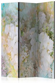Paravento In giardino solare (3 pezzi) - composizione colorata in fiori