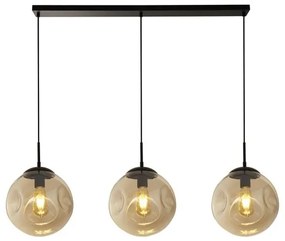 Punch 3lt bar pendant - metallo nero e vetro perforato color champagne