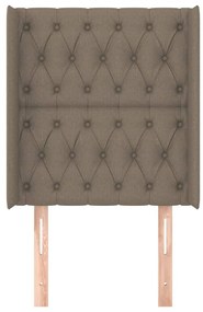 Testiera ad orecchio tortora 83x16x118/128 cm in tessuto