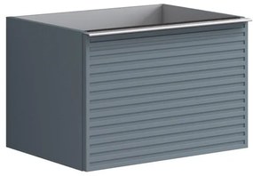 Mobile da bagno da fissare sotto lavabo L 60 x H 40 x P 45.5 cm indaco laccato, 2 cassetti Pixel stripes