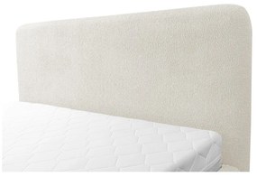 Letto matrimoniale imbottito beige con contenitore con rete inclusa 140x200 cm Makapu – Makamii