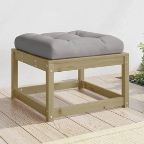 Poggiapiedi Da Giardino Con Cuscino İn Legno Impregnato Di Pino /