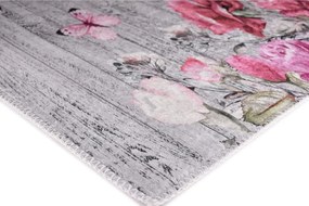Tappeto rosa/grigio lavabile 120x180 cm Blooming Roses – Vitaus