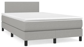 Letto a Molle Materasso e LED Grigio Chiaro 120x190 cm Tessuto