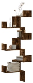 Scaffale Angolare A Muro Rovere Fumo 45x45x147 Cm Multistrato /