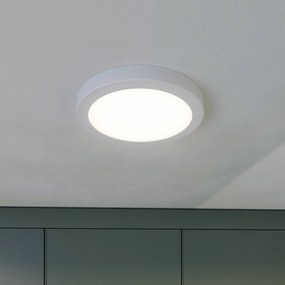 Plafoniera LED Prios Aureka, rilevatore di movimento, Ø 23 cm, bianco