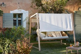 Dondolo Medena NATERIAL struttura in acciaio beige, cuscini in poliestere beige