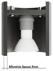 Applique da Parete in Alluminio LOBO G9 Nera Bidirezionale da interno