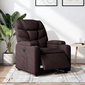Poltrona Elettrica Reclinabile Marrone Scuro İn Tessuto /