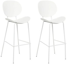 Set di 2 sedie da bar materiale sintetico bianco SHONTO Beliani