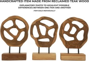 Scultura Lubang In Teak Riciclato Cm 18X10X27 (Pezzi Unici - Non Rip. In Serie)