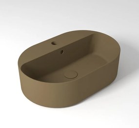 Lavabo da appoggio OLYMPIA CERAMICA ovale in ceramica L 60 x H 17 x P 40 cm marrone