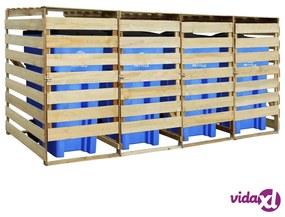 vidaXL Copribidone Quadruplo in Legno di Pino Impregnato 240 L